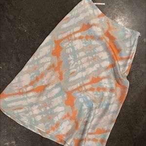 Tyedye silk midi skirt